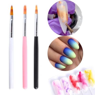 China Private Label UV Gel Polish Nail Drawing Pen Tool Gradient Color Rhinestone Crystal Acrylic Ombre Nail Art Brush for sale