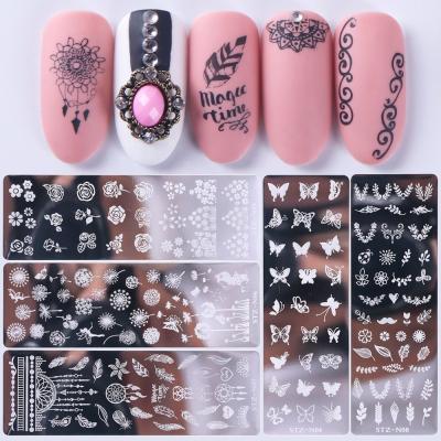 China Finger Nail Beauty Design 2020 DIY 12 Styles Stainless Metal Material Stamping Plates for sale