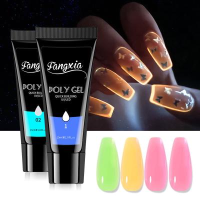 China Quick Extension Soak Off Led UV Nails 15ml Oem Private Label Luminous Neon Gel Polish for sale