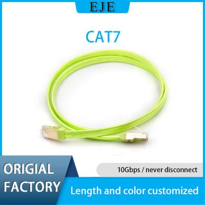 China Green Flat Cat 7 Ethernet Patch Cable Sftp 10gbit/S 600mhz 1m-10m for sale