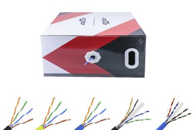 China Rollo de cable de PVC con chaqueta Cat6a 24AWG 500m Rollo de cable de red Cat6 sin blindaje en venta