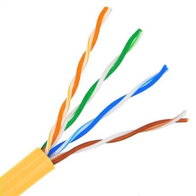 China Orange Cat6a Ethernet Cable Roll Speed 1000Mbps 24 AWG CMX Fire Rated for sale