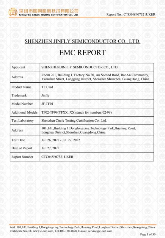 EMC REPORT - Shenzhen Jinfly Semiconductor Corporation