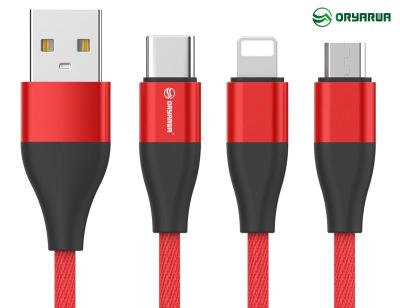 China 5V 2.1A Alloy Nylon Braided USB Data Cable For Smartphone en venta