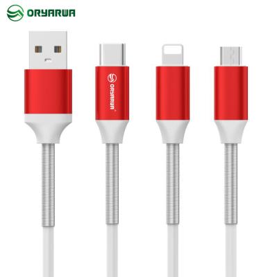 China Anti Break AL Alloy USB Data Cable With Spring 5V 2.1A en venta