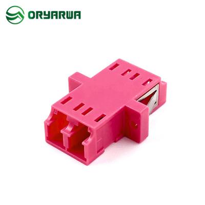 China OM4 Integrally-Formed LC Duplex Fiber Optic Adaptor without Flange for sale