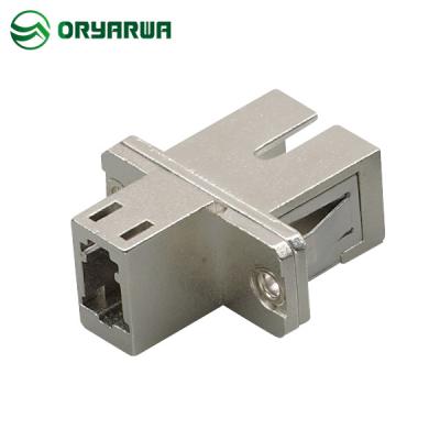 China LC To SC Simplex Hybrid Fiber Adapter Flange Metal Shell ISO9001 for sale
