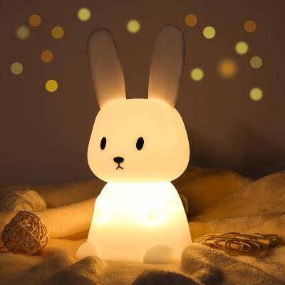 中国 寝室のためにタッチ・コントロール4100K LEDのシリコーンのウサギ夜ライト 販売のため