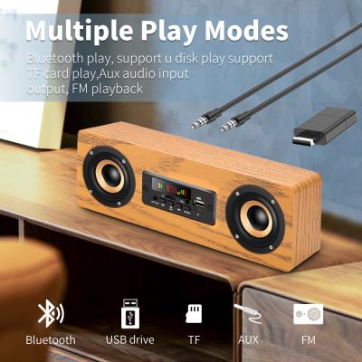 China Wood Material Wireless Portable Bluetooth Speakers Rechargeable For Laptops for sale