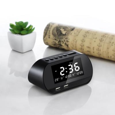 China Dual USB Output Portable Clock Radio Compact Size With Temperature Display for sale