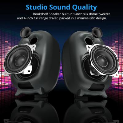 China Three Equalizer Mode Powered Wireless Bookshelf Speakers Metal Grey Color For TV for sale