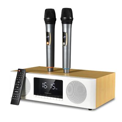 Chine haut-parleurs actifs d'étagère du karaoke 60W avec l'horloge de microphone à vendre