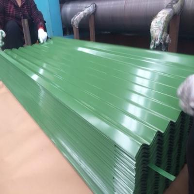 China PE 30-275g/M2 Green Metal Roof Panels RAL 9012 Coloured Corrugated Metal Sheets for sale