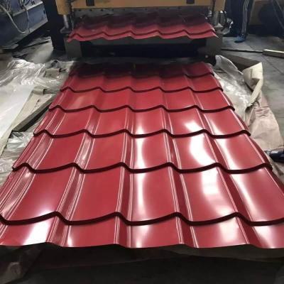 China 8-35 Micron Corrugated Color Coated Roofing Sheet Red  Sheeting ASTM for sale