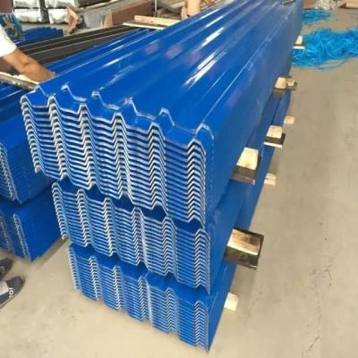 China ISO 18001 JIS Blue Metal Roof Panels 7-30um Colour Coated Corrugated Sheets for sale