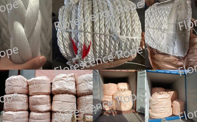 Close-up of mooring rope construction