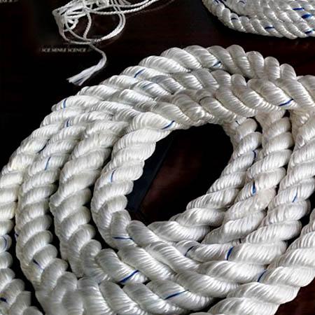Polyester rope coil showing uniform twist and quality