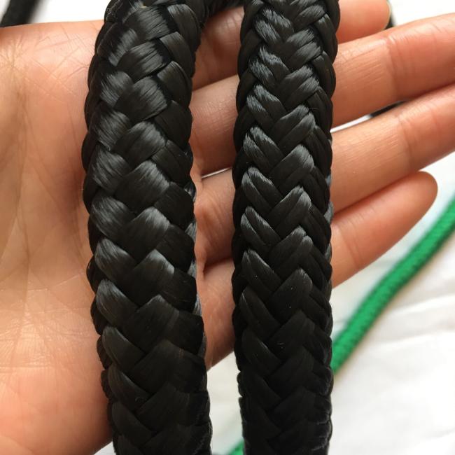 Double braided polyester rope on spool
