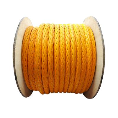 China Flexibel 12-strengs enkelvoudig gevlochten UHMWPE Amsteel-touw met lage rek 1/4