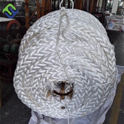 China Weißes Nylon-Festmacherseil für Boote, 8 Stränge, 30 mm bis 120 mm zu verkaufen