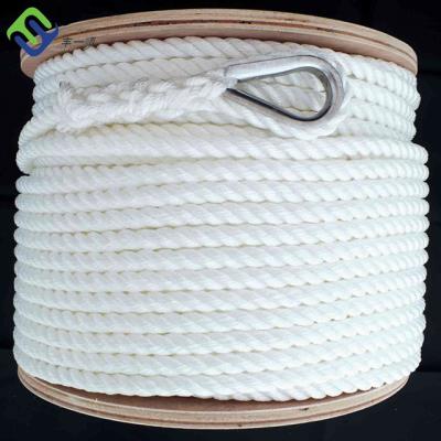 中国 White 3 Strand Twisted Nylon Rope Nylon Boat Anchor Line Anchor Rope 販売のため
