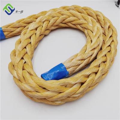 中国 HMPEロープ 12 糸で編み込まれた合成 UHMWPE ワインチロープ 販売のため