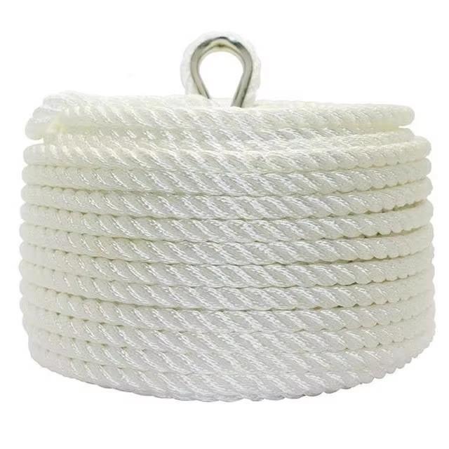 12mm white polyester rope close-up