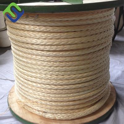 China Yellow Marine 12 Strand Mooring Rope Braided Uhmwpe ABS Approved for sale