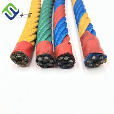 China Fiber Wire Reinforced Rope 18mm 6 Strands For Kids Playground Equipment for sale
