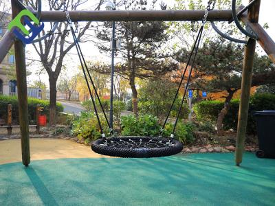 Chine Le nid rond de terrain de jeu d'enfants balancent Seat 100cm noir avec le cordage d'armement à vendre