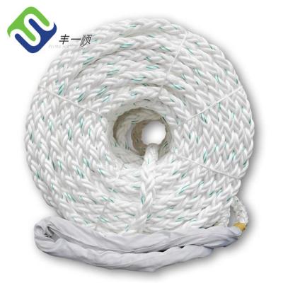 China 8 Strand Polypropylene PP Mooring Rope Diameter 64mm White Wear Proof for sale