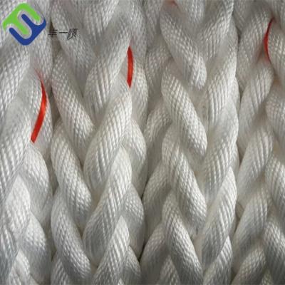中国 32mmナイロン係留ロープの白い8繊維の海洋のドック ロープ220mのコイル 販売のため