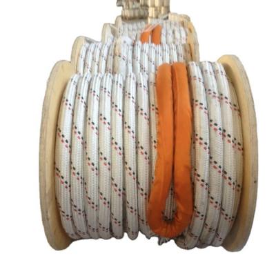 China Polyester Fiber Double Braided UHMWPE Rope Towing Trawling 12 Strand for sale
