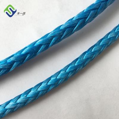 China Synthetic Winch 12 Strand UHMWPE Rope 10mm Abrasion Resistant High Tensile for sale