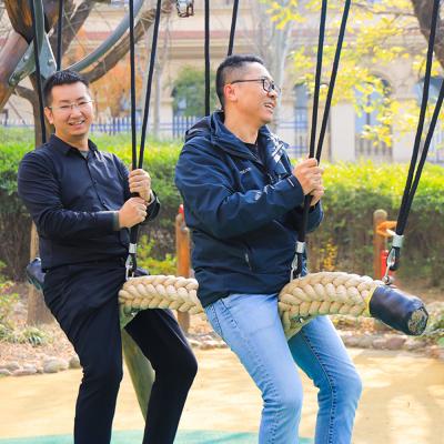 China Amusement Park Outdoor Polyester Braided Swing Bridge For Kids for sale