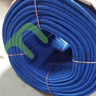 China Grey Color 16mm Stainless Steel Wire Core Polyester Rope With Customized Color for sale