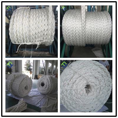China Polypropylene PP Marine Ship Mooring Rope 8 Strand White Color for sale