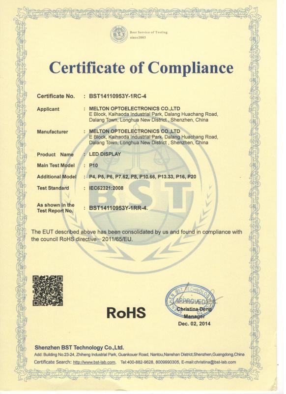 RoHS - Melton optoelectronics co., LTD