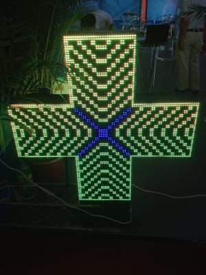 China Pharmacy Cross P10 Scrolling LED Sign Dual Color IP65 , Advertising Custom Led Signs for sale