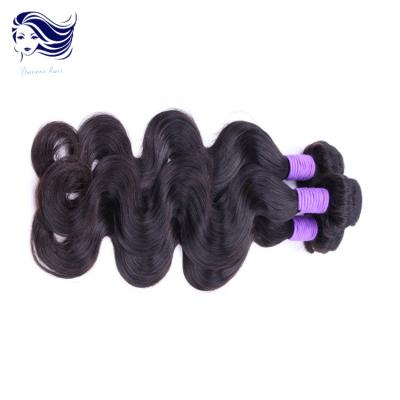 China Jet Black Virgin Peruvian Hair Extensions , No Shedding Hair Extensions for sale