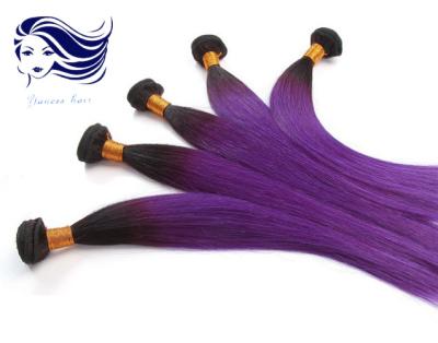 China 20 Inch Purple Brazilian Straight Hair Weave Ombre Color For Brunettes for sale
