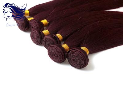 China Red Straight Colored Human Hair Extensions Remy Brazilian Hair Weave for sale