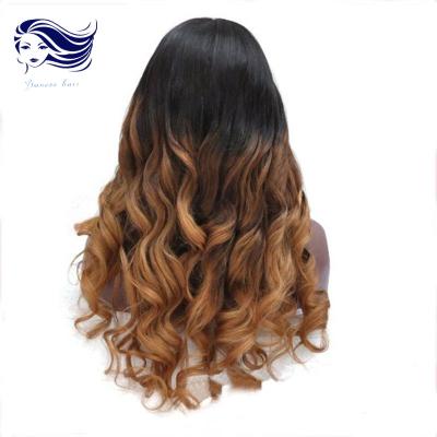 China Unprocessed Virgin Brazilian Full Lace Wigs Human Hair Ombre Color for sale