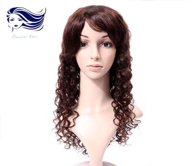 China Pelucas de cordón llenas del cabello humano profundo de la onda 100 con el pelo del brasilen@o del pelo del bebé en venta