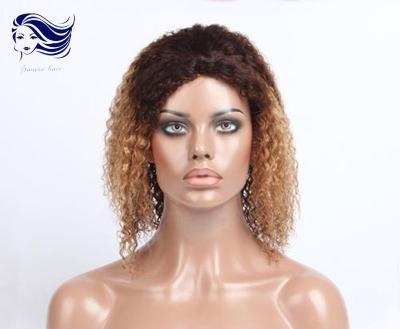 China Curly Human Hair Front Lace Wigs Short Human Hair Wigs Ombre Color for sale