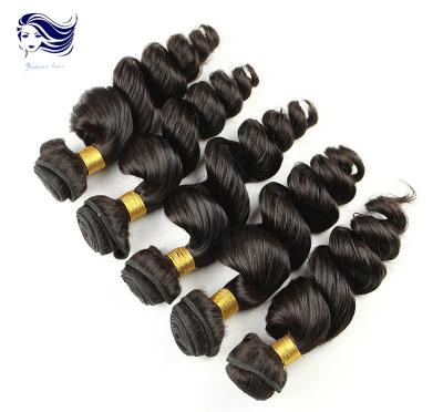 China Brazilian Grade 7A Virgin Hair Weave Tangle Free with Loose Wave for sale