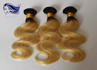 China Blonde Ombre Color Hair Unprocessed Double Drawn Hair Deep Wave for sale