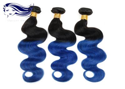 中国 ボディ波の青い オンブル 色の毛 100 のペルーの毛の織り方の束 販売のため