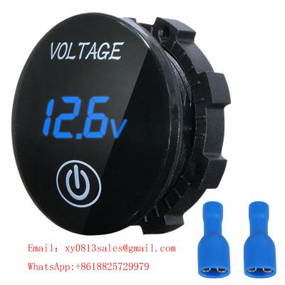 China Small Voltmeter with touch switch amber for Motorcycle Car for sale
