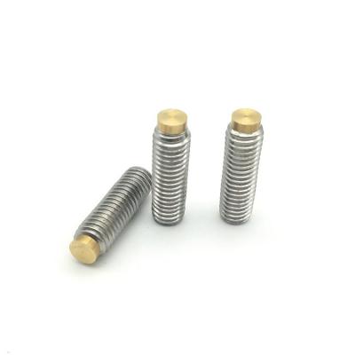 China Long 304 Stainless Steel M2 Set Screws , GB Brass Tipped Grub Screws for sale